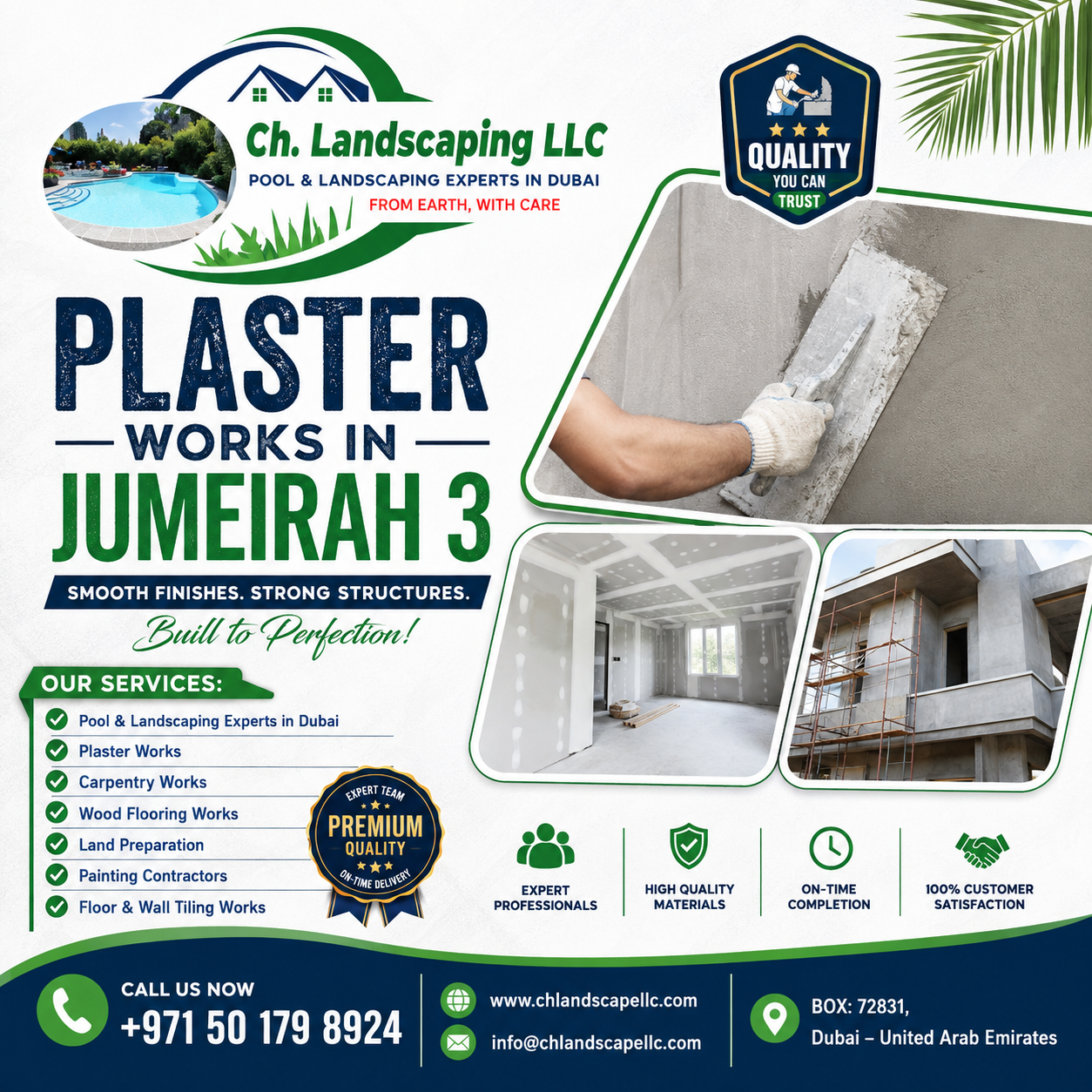 plaster works in jumeirah 3